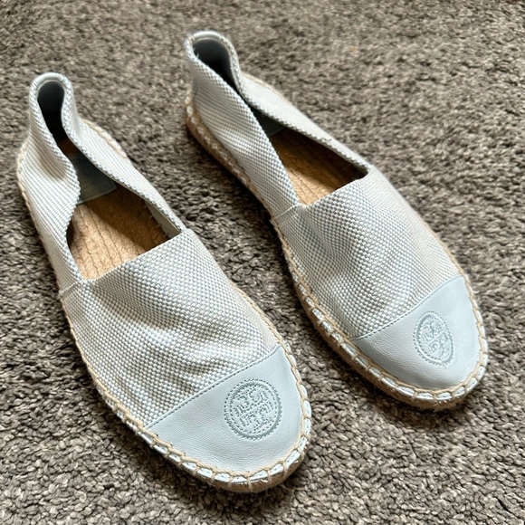Tory Burch Colorblock Espadrille Flat in Seltzer Blue - Picture 2 of 9